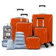 thumbnail image 1 of Zimtown 5-Piece Luggage Set with 8 Packing Cubes, Hard Shell Suitcase Set with Spinner Wheels Built-in TSA Lock, Orange, 1 of 20