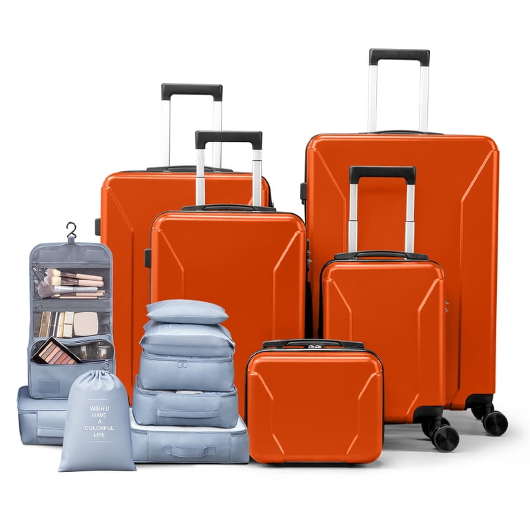 Zimtown 5-Piece Luggage Set with 8 Packing Cubes, Hard Shell
