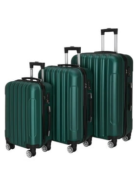 Zimtown 3-Piece Nested Spinner Suitcase Luggage Set with TSA Lock, Dark Green