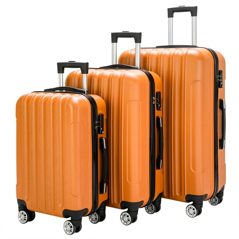 Zimtown 3 Piece Nested Spinner Suitcase Luggage Set With TSA Lock Blue