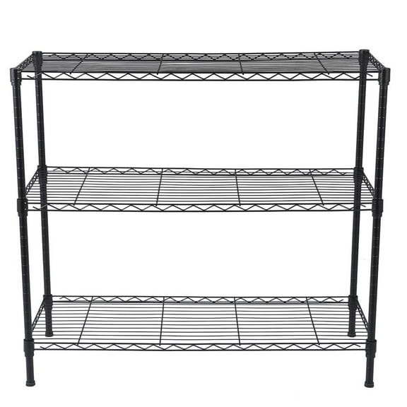 Zimtown 3-Shelf Adjustable Storage Rack, Heavy Duty Wire Shelving Unit Black, 200 Pounds Per Shelf