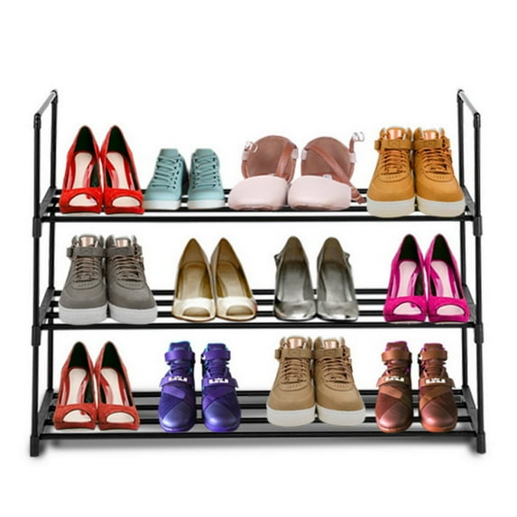 Zimtown 3-Tier Utility Shoe Rack Shelf 15 Pairs Shoe Tower Stand Shoe Storage Closet Organizer for Entryway Bedroom Living Room Home, Black
