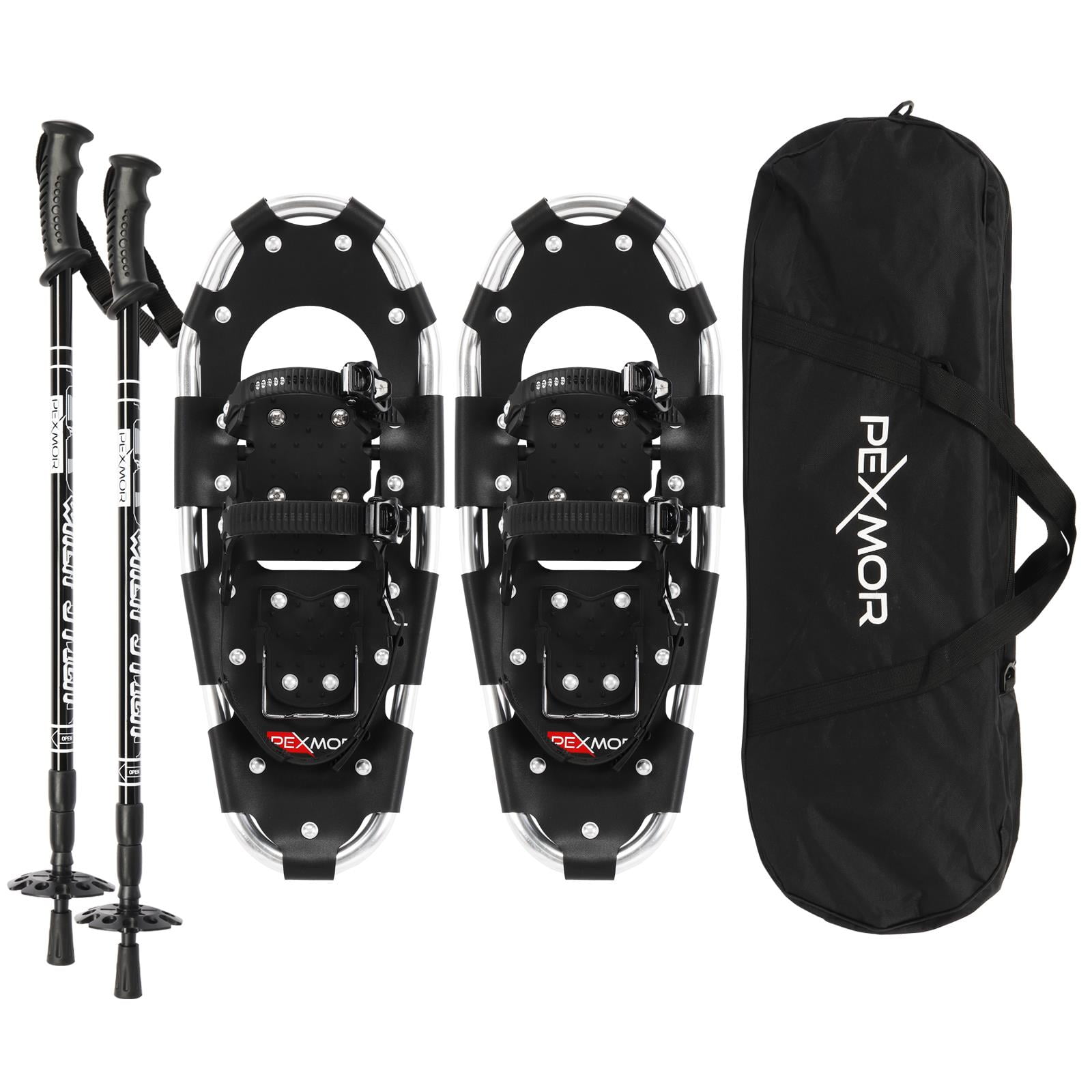 Zimtown 3in1 Aluminum Snowshoes 21"/25"/30", with Poles, Adjustable