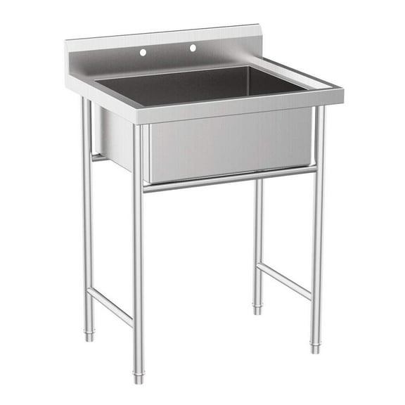 Zimtown 30" Freestanding Stainless Steel Utility Sink, Single Bowl Commercial Restaurant Kitchen Sink