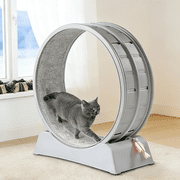 Zimtown 31in Cat Exercise Wheel, Carpeted Treadmill for Daily Exercise and Weight Loss, Gray