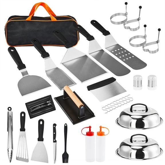 Zimtown 34PCS Griddle Accessories Kit,Flat Top Teppanyaki Spatula Set - Home Cooking Griddle and Outdoor BBQ Gifts for Christmas,Holiday,Party,Outdoor Cooking