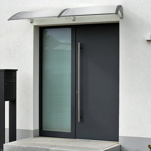 Zimtown 35."x 77" Patio Outdoor Polycarbonate Front Door Window Awning Patio Gray
