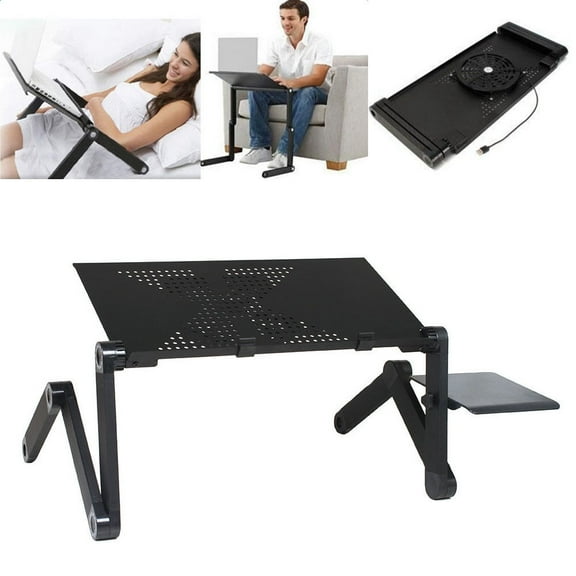 Zimtown 360Adjustable Laptop Notebook Folding PC Desk Table Stand Bed Tray with Cooling Fan
