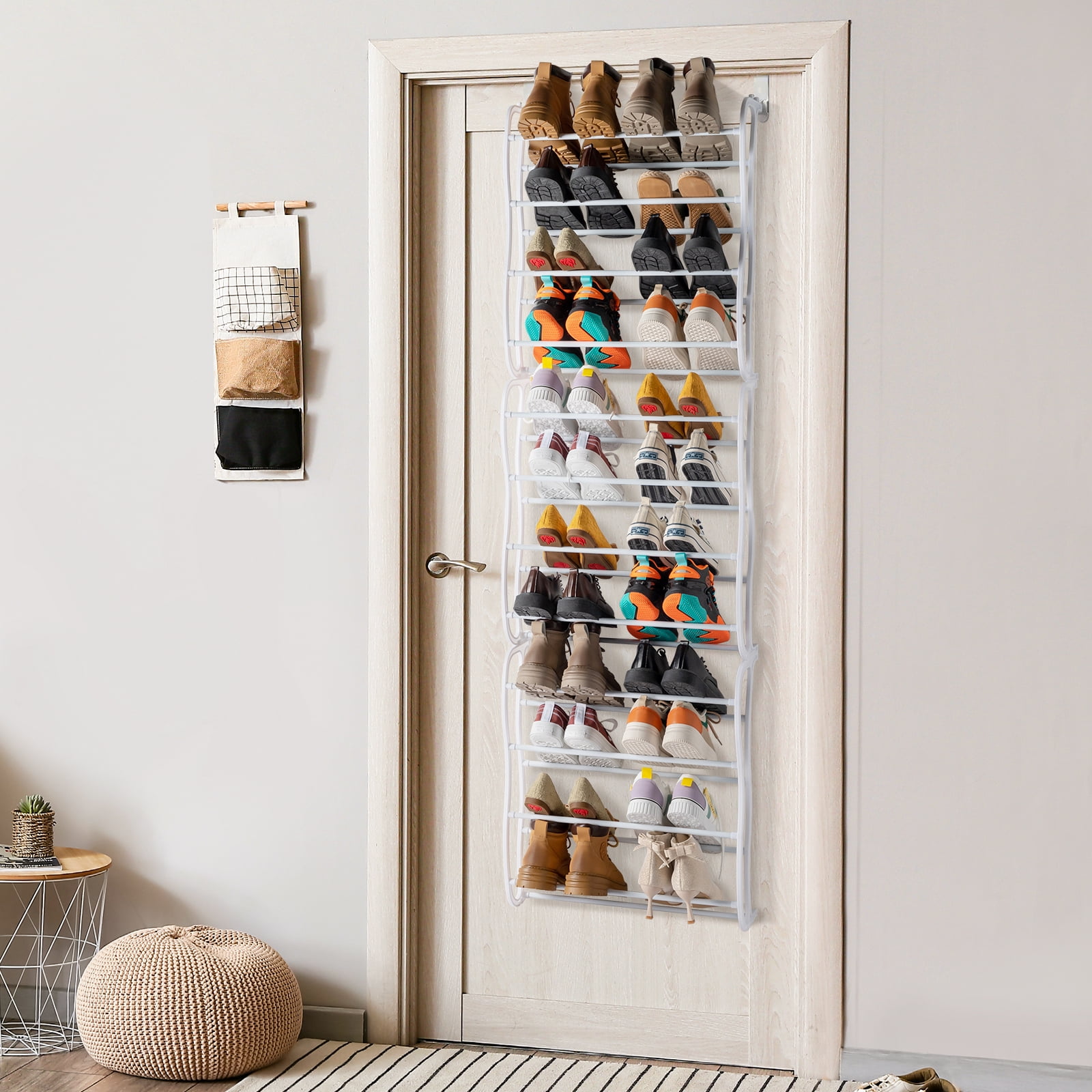 Zimtown Mounted 12-Layer Plastic & Metal Shoe Rack, Over-The