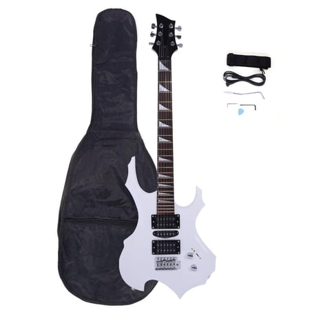 Zimtown 38" Personalise Flame Type Beginner Electric Guitar With Accessories White/Black/Red/Yellow/Sunset Color/Blue