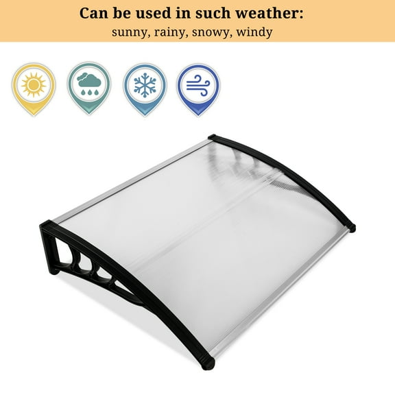 Zimtown 39" x 35.4 " Patio Window Awning Front Door  Yard Garden Black