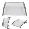 thumbnail image 1 of Zimtown 39"x29" Patio Overhead Door Window Outdoor Awning Silver & Gray Bracket, 1 of 5