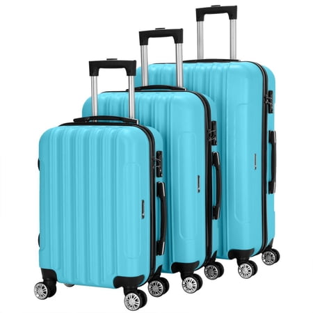 Zimtown 3PCS Luggage Travel Set Bag ABS Trolley Hard Shell Suitcase w/TSA lock