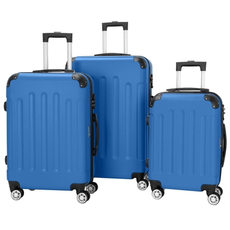 Zimtown 3Pcs Luggage Set PC+ABS Trolley Spinner 20"/24"/28" Suitcase Hard Shell