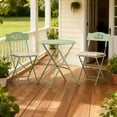 thumbnail image 1 of Zimtown 3Pcs Patio Folding Bistro Set w/Cushion, Small Foldable Conversation Set for Indoor Outdoor Balcony, Mint Green, 1 of 8