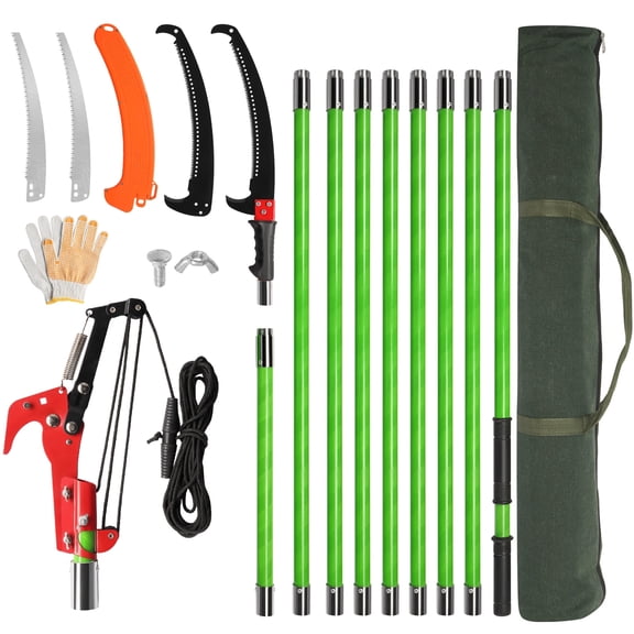 Zimtown 4-30 FT Pole Saw for Tree Trimming, A Good Garden Tools Tree Trimmer, Yard Garden， Patios Trees, Green