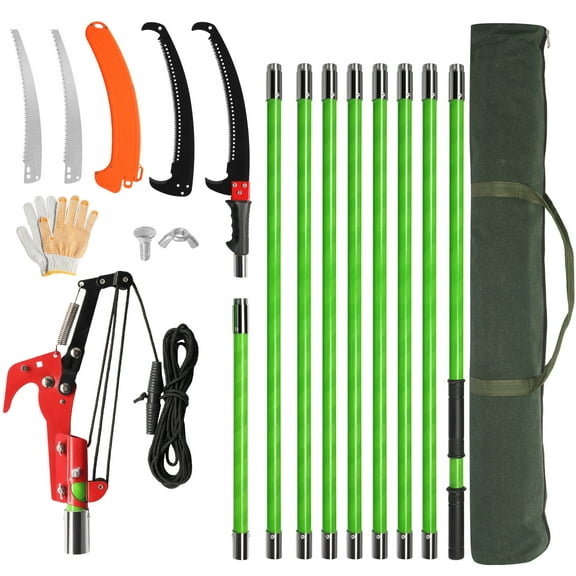 Zimtown 4-30 FT Pole Saw for Tree Trimming, A Good Garden Tools Tree Trimmer, Yard Garden， Patios Trees, Green