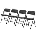 thumbnail image 1 of Zimtown 4 Pack Folding Chairs Portable Metal with Ultra Soft PU Padded Cushion Seats for Home Office Party, Black, 1 of 8