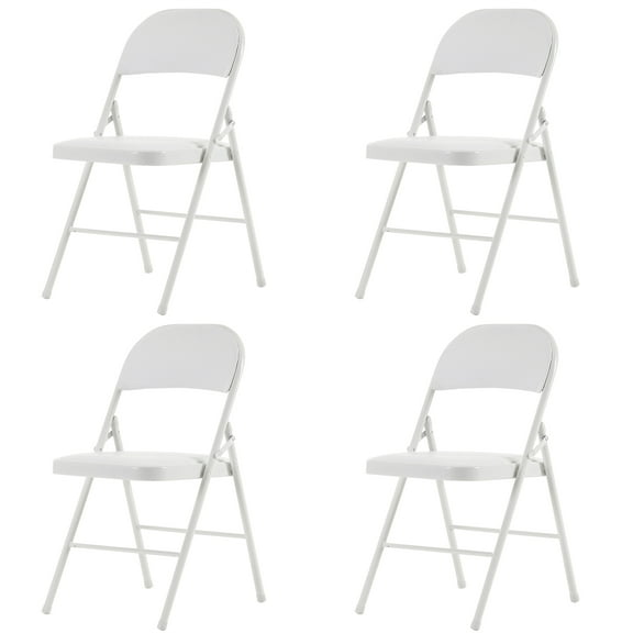 Zimtown 4 Pcs Wedding Party Patio Chairs Commercial Stackable Folding Chairs with Metal Frame and Padded Seat Black