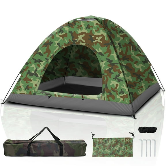 Zimtown 4 Person Outdoor Camping Waterproof Folding Tent for Hiking Picnic,Camouflage