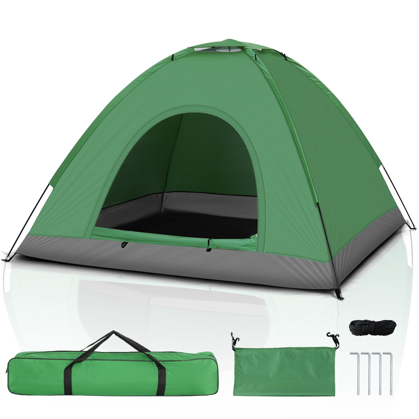 Zimtown 4 Person Outdoor Camping Waterproof Folding Tent for Hiking Picnic, Army Green