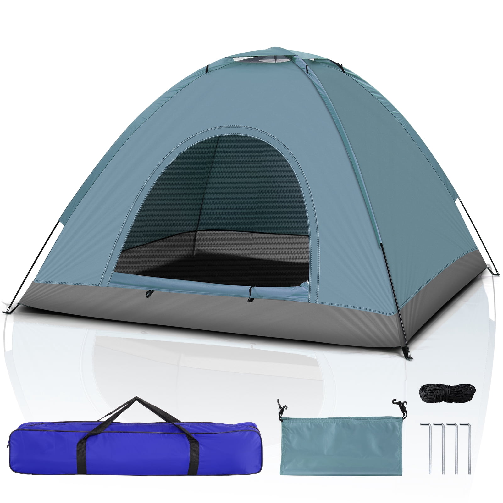 Zimtown 4 Person Outdoor Camping Waterproof Folding Tent for Hiking Picnic,Blue