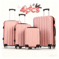 thumbnail image 1 of Zimtown 4 Piece Luggage Set, ABS Hard Shell Suitcase Luggage Sets Double Wheels with TSA Lock, Rose Gold, 1 of 13