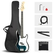 Zimtown 4-String Bass Guitar Kit with Bag, 20W Amp and More,Blue