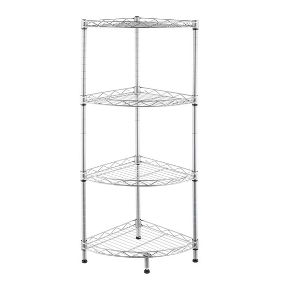 Zimtown 4-Tier Metal Wire Shelving, Adjustable Bath Storage Rack Capacity for 130 lbs, Silver