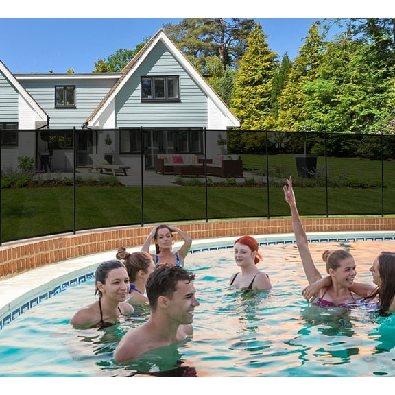 Zimtown 4' x 12' Inground Pool Safety, Removable, Easy DIY Installation, 4 Foot Mesh Fencing to Protect Kids and Dogs, Black