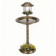 thumbnail image 1 of Zimtown 42 Inch Bird Bath with Solar Light Antique Copper Weather Resistant Birdbaths Bronze, 1 of 11
