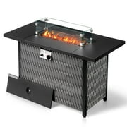 Zimtown 43'' Fire Pit 50,000 BTU Propane Fire Pit Table for Outdoor w/ Cover,Teslin Side Panels