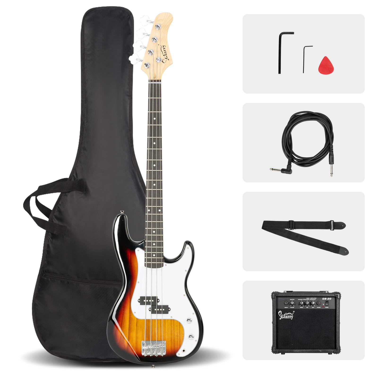 Zimtown 45" Full Size Electric Guitar Includes Bass, Amp, Connecting Wire and Spanner Tool, 3-Color