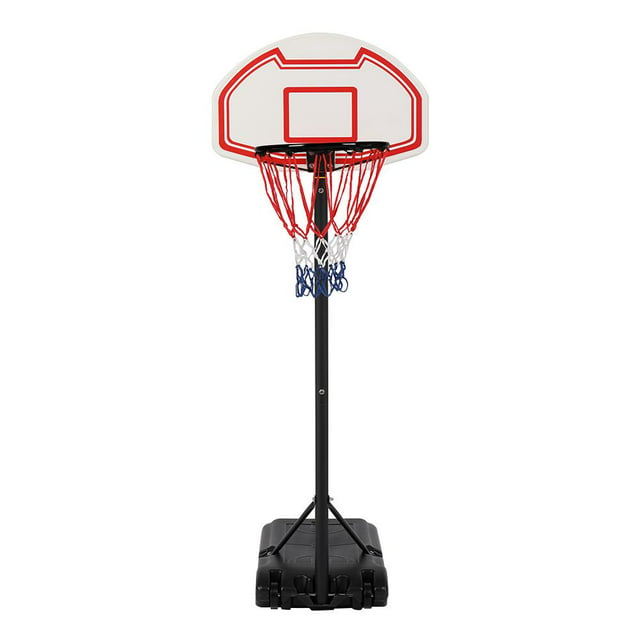 Zimtown 5.2'-6.9' Height Adjustable Basketball Hoops, Movable / Portable Basketball Goals System with Net, Rim, Backboard, for Teen Outside Backyard Playing