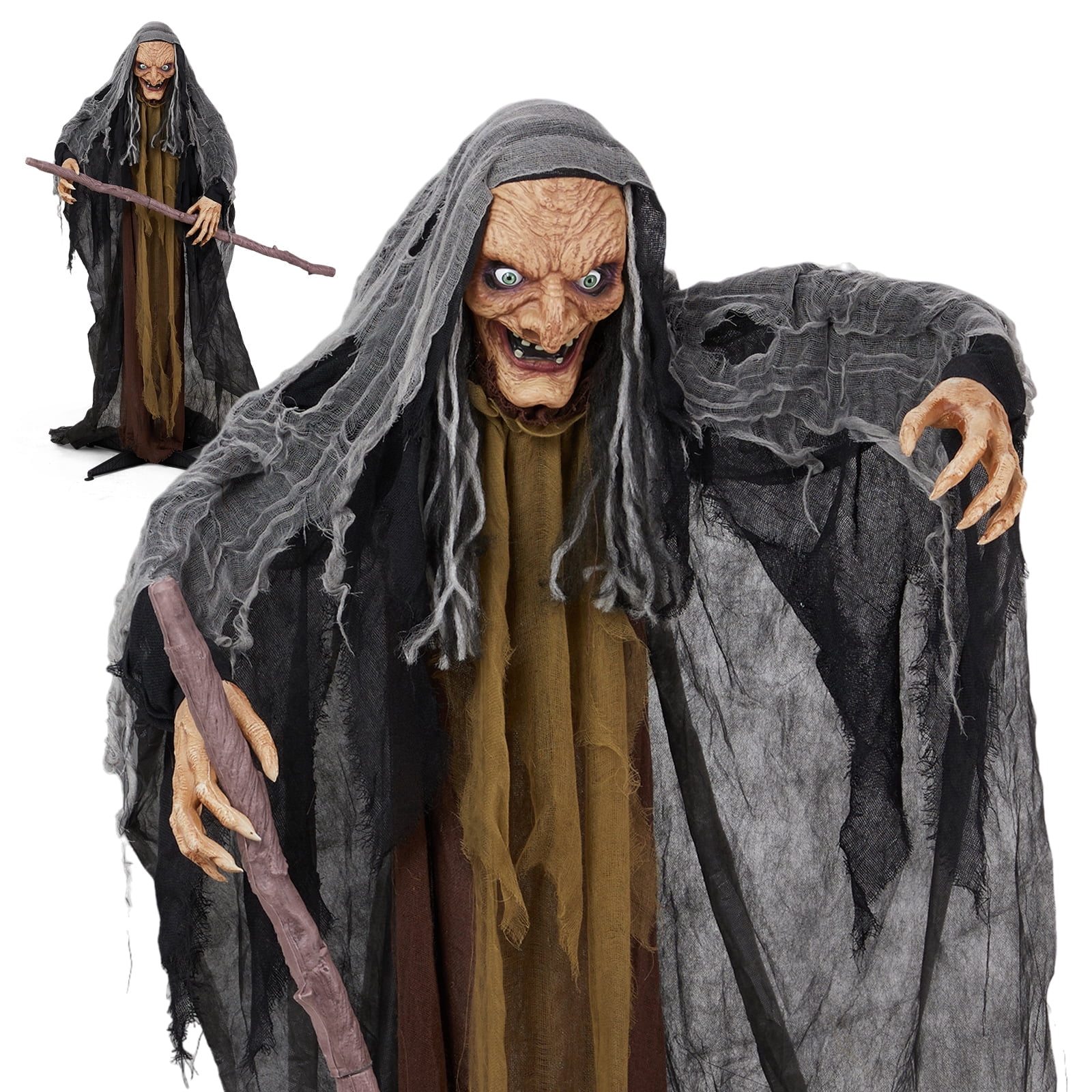 Zimtown 5.3FT Halloween Animatronic Witch The Sound Activated