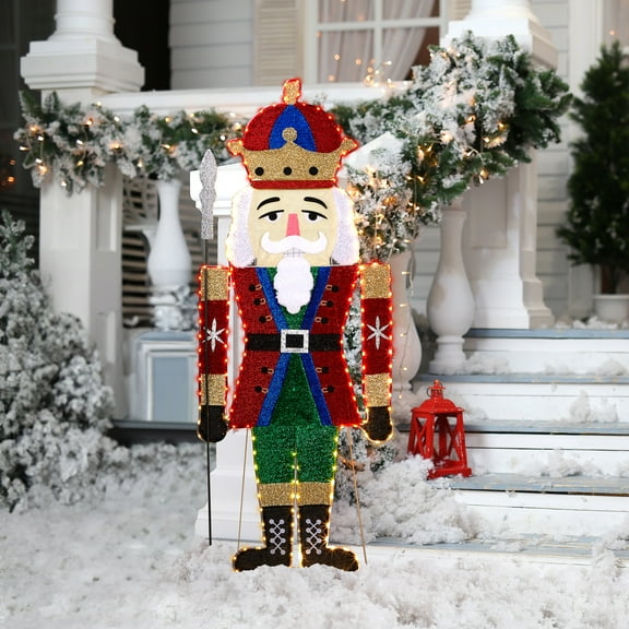 Zimtown 5.5ft Christmas Nutcracker Lighted Outdoor Christmas Soldier Decoration,2-D Design