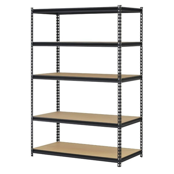 Zimtown 5-Shelf Steel Shelving Garage Storage Rack Organizer Black, 43"W x 17.7"D x 70.8"H