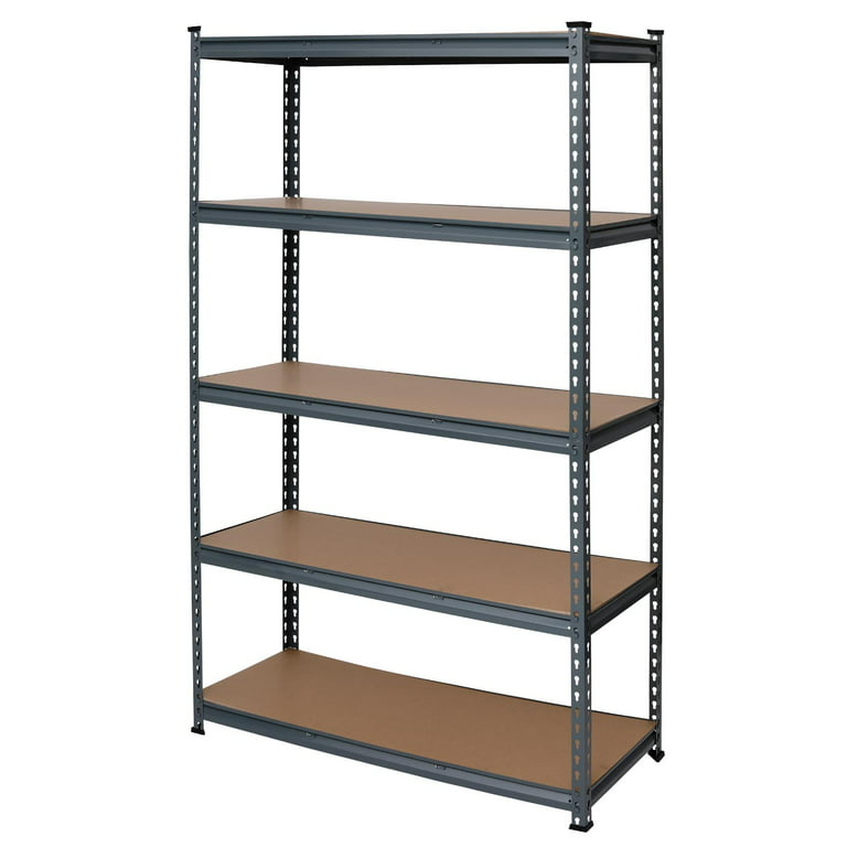 Zimtown 5-Shelf Steel Shelving Garage Storage Rack Organizer Gray, 43W x  17.7D x 70.8H