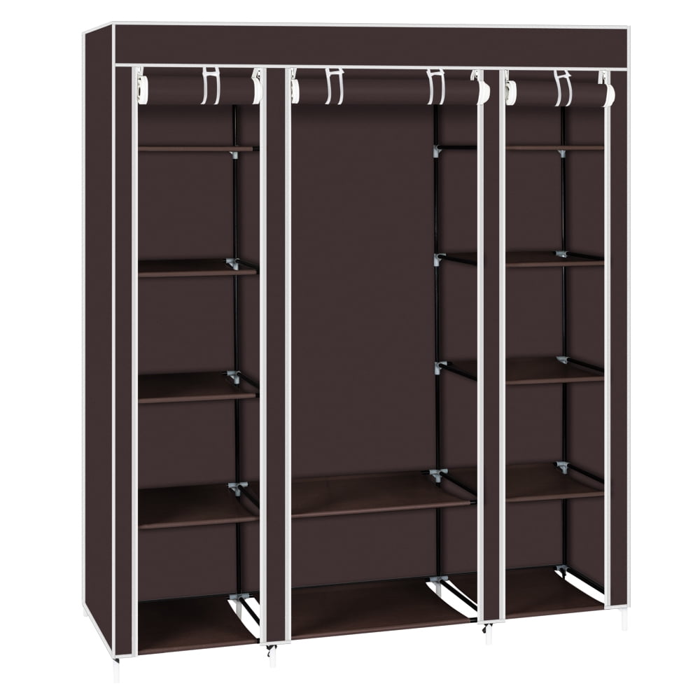 Timate P6 Medium Clothes Rack Closet Organizer System Set Wall Mounted Fits  Space 5.3-8.3 ft, Black