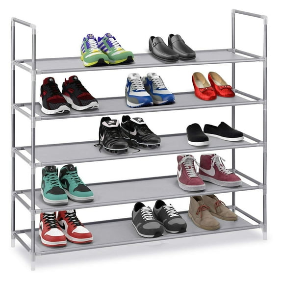 Zimtown 5 Tier Stainless Steel Shoe Rack,Shoe Storage Stackable Shelves