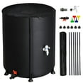 thumbnail image 1 of Zimtown 50 Gallon Collapsible Rain Barrel, Portable Water Storage Tank,Rainwater Collection with Garden Lable,Black, 1 of 7
