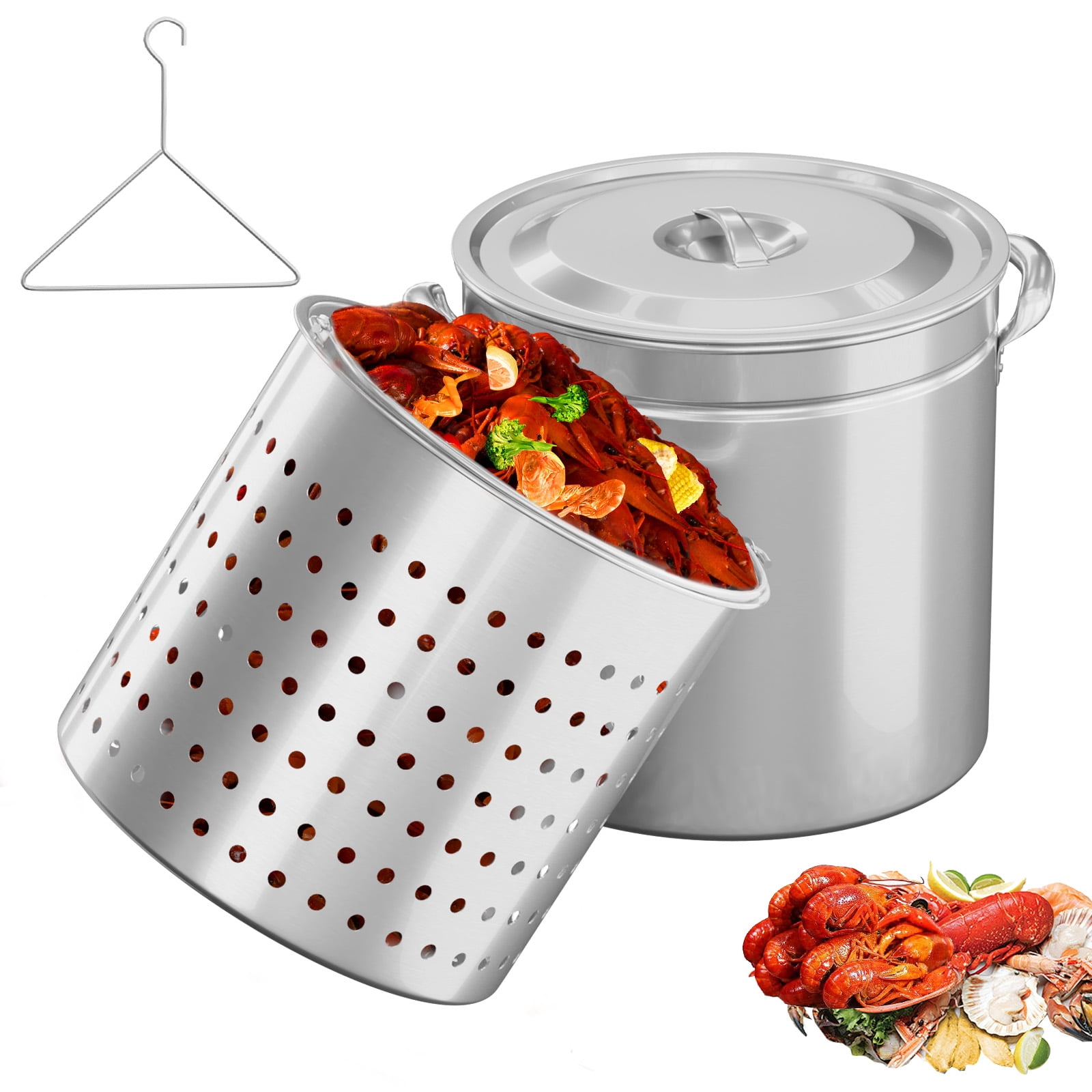Zimtown 50qt Fryer Pot Turkey Pot Boil Pot Kit Stainless Steels ...