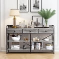 thumbnail image 1 of "Zimtown 55"" Industrial Console Table with Power Outlet and USB Ports, Gray, Suitable for Living", 1 of 9