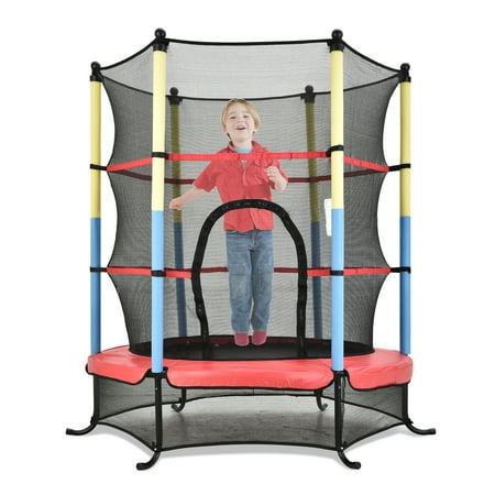 Zimtown 55" Mini Jumping Round Rebounder Trampoline with Safety Pad Enclosure