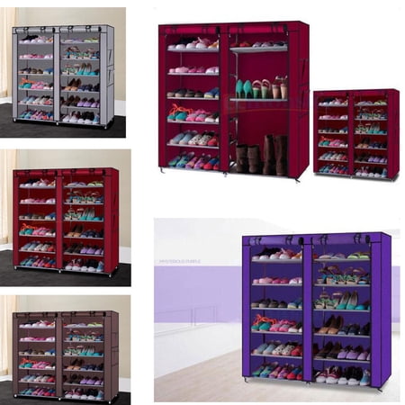 Zimtown 6 Layers 12 Lattices Shoe Rack Shoe Shelf Shoe Cabinet Closet Storage Organizer Space Saving with Cover for Entryway Bedroom Living Room Dorm, Multiple Colors