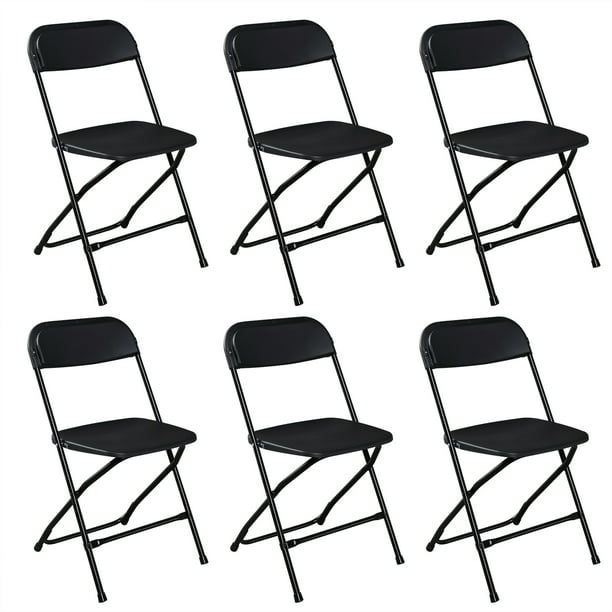 Zimtown 6pk Black Folding Chairs - Walmart Business Supplies