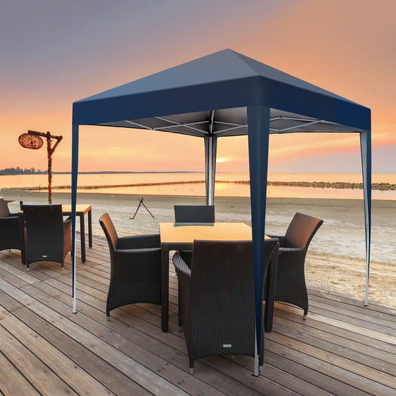 Zimtown 6'x6' Canopy Tent Waterproof Right-Angle Folding Tent Blue