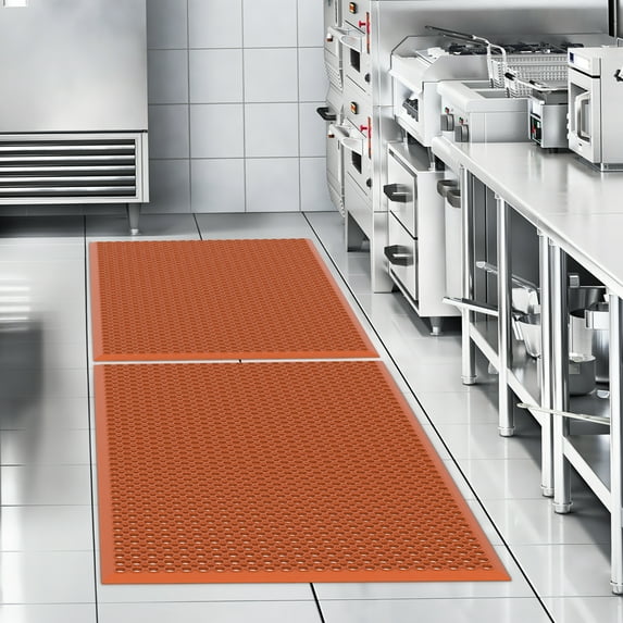 Zimtown 60"x36" Rubber Mat, Anti-Fatigue & Non-Slip for Restaurant, Kitchen, Bar, Bathroom, Garage, Garden, Outdoor Indoor, Red
