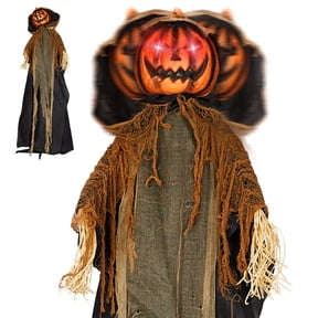 Zimtown 6FT Halloween Animatronic Standing Pumpkin Man The Sound Activated Halloween Prop