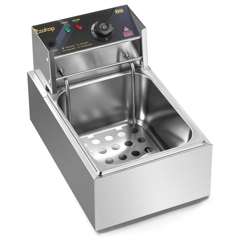 Zimtown 11.4QT Deep Fryer, Stainless Steel Electric Deep Fryer with Basket, 2500W for Home Use